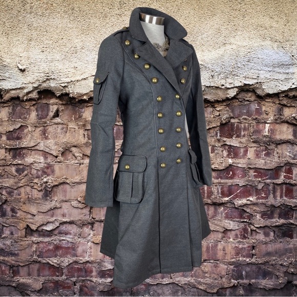 Hell Bunny Jackets & Blazers - Hell Bunny Army 40s Military Style Steampunk Gothic Corset Coat